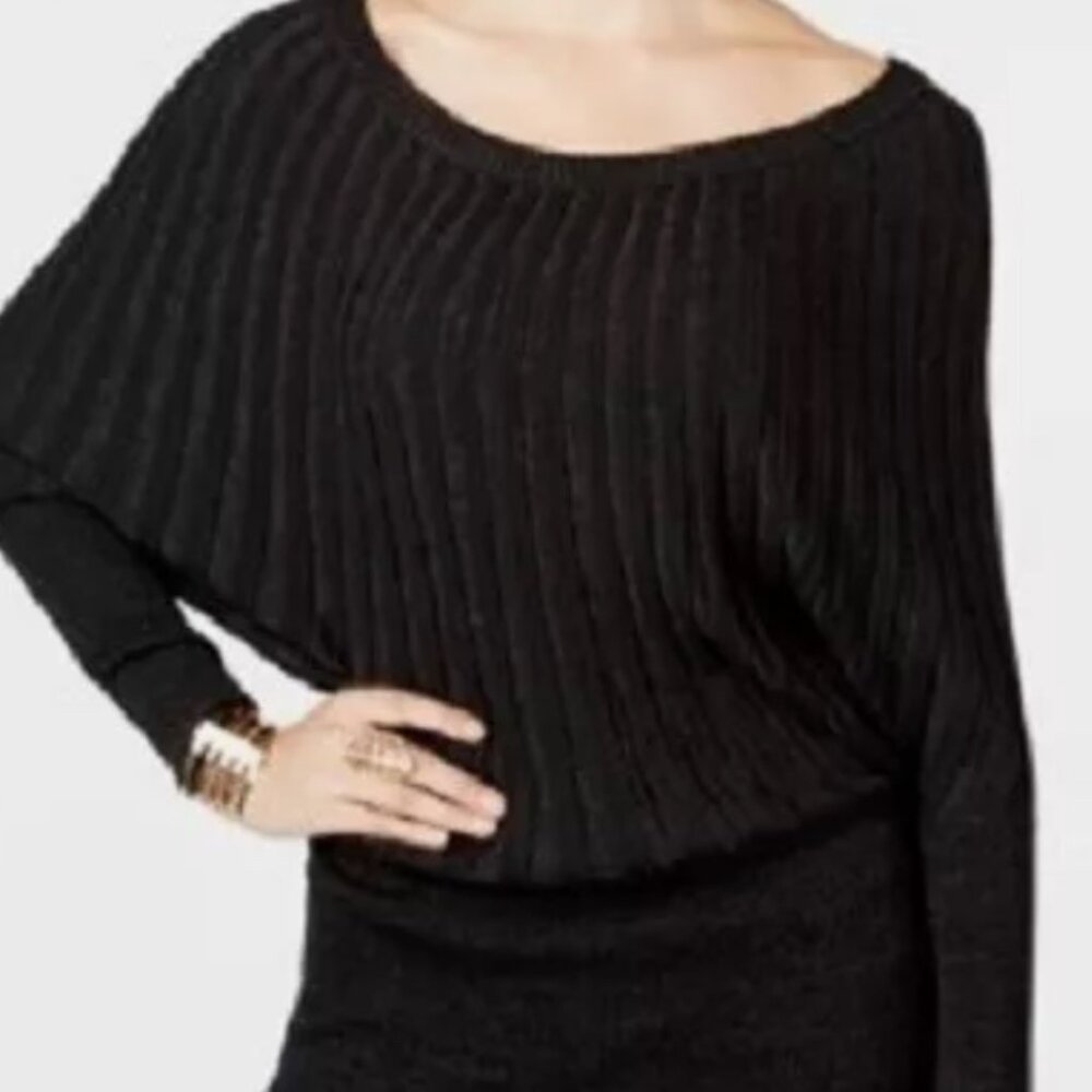 Thalia Sodi Black Shimmer women dolman long sleeve sweater